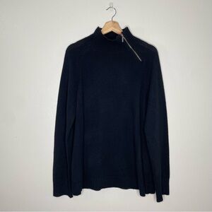 Garnet Hill | Cashmere Black Turtleneck Sweater, X-Large